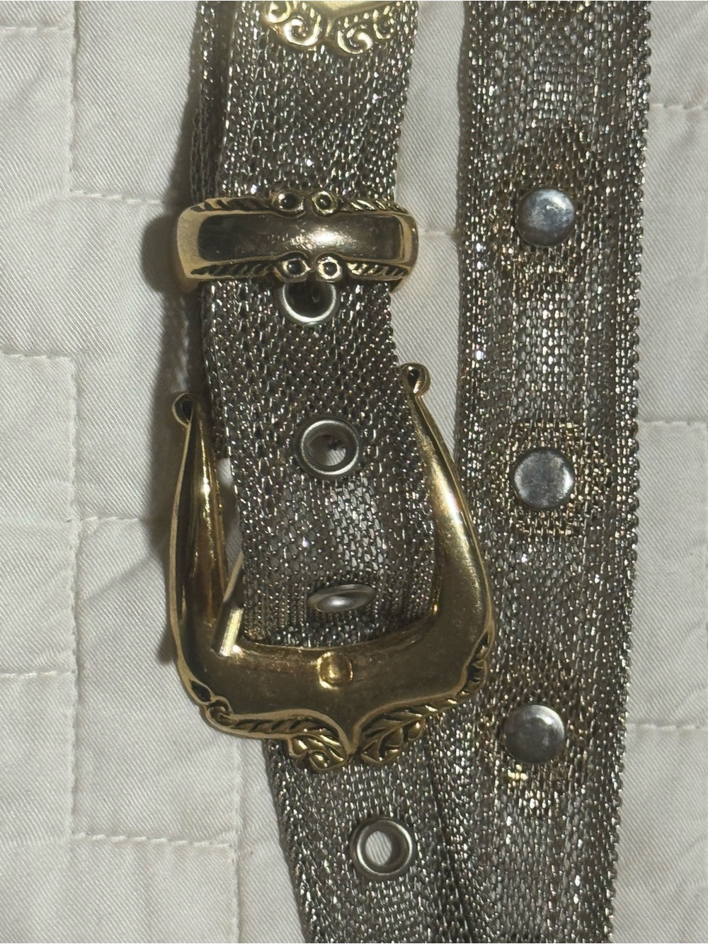 Gold-Tone Metallic Mesh Women’s Belt